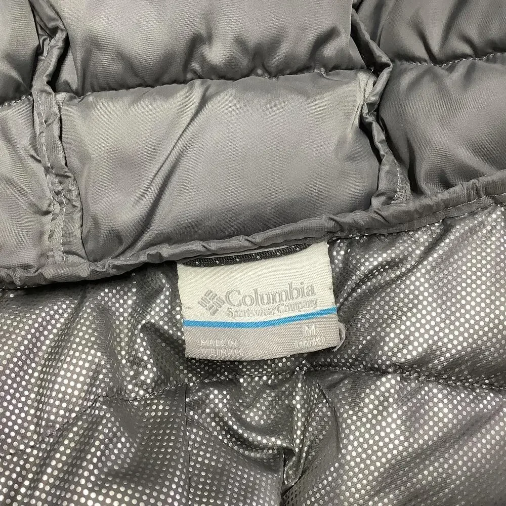 Columbia Jacket Youth Medium 10/12 Black Hooded Omni-Heat Puffer Zip Insulated